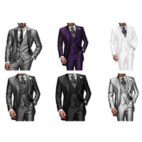 Funki Buys | Costumes | Smokings de mariage 3 pièces pour homme, coupe slim