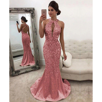 Funki Buys | Dresses | Women's Champagne Evening Gown | Sequin Mermaid