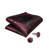 Funki Buys | Vests | Men's 4 Pcs Burgundy Silk Paisley Tie Vest Set
