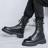 Funki Buys | Boots | Men's Cargo Boots | Platform High Top Biker Boots