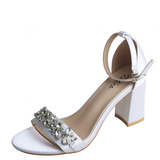 Funki Buys | Shoes | Women's Bridal Prom Crystal Block Sandal