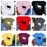 Funki Buys | Shirts | Women's Cat On the Moon Printed T-Shirt