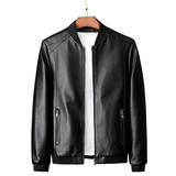 Funki Buys | Jackets | Men's Thin Faux Leather Bomber Jacket