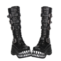 Funki Findz | Boots | Women's Gothic Punk Teeth Wedge Boots