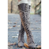 Funki Buys | Boots | Women's Lace Up Knee High Steampunk Cosplay Boots