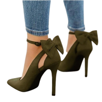 Funki Buys | Shoes | Women's Suede Bow Knot Pointed Toe High Heels