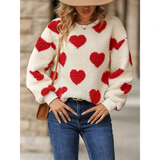 Funki Buys | Sweaters | Women's Warm Plush Pullover | Fuzzy Heart