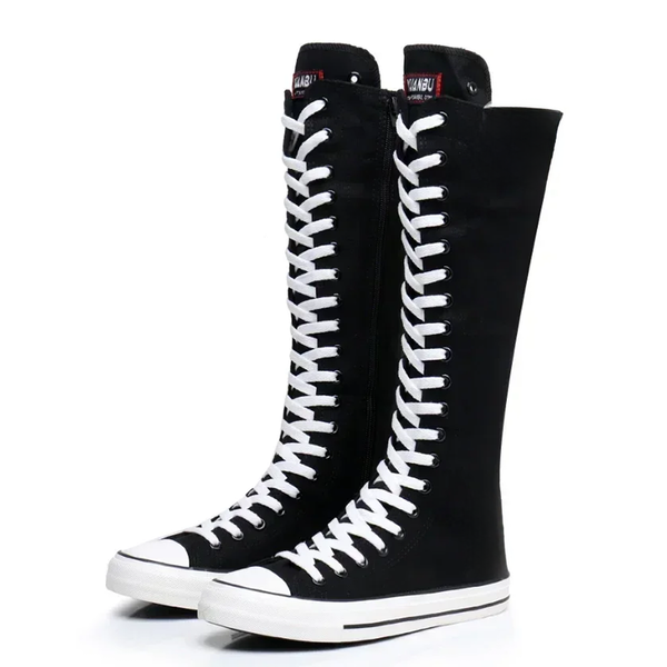 White converse knee high boots hot sale