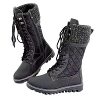 Funki Buys | Boots | Women's Mid-Calf Boots | Lace Up Plush Flat Boots