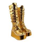 Funki Buys | Boots | Women's Gold Buckle Strap Platform Boots