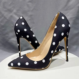 Funki Buys | Shoes | Women's Silk Polka Dot Pointed Toe Heels
