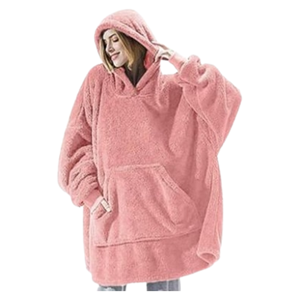 Oversized Blanket Hoodie Pajamas Homewear Fluffy Fleece Hoodie Big Pocket  Blanket Sweatshirt