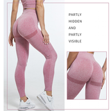 Women's High Waist Soft Smile Yoga Pants - Blue - Fitness Leggings - XXL - Polyester Spandex - image 13