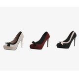 Funki Buys | Shoes | Women's Suede Bow Tie Platorm Heels