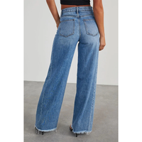 Funki Buys | Pants | Women's Raw Hem Wide Leg Jeans