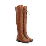 Funki Buys | Boots | Women's Faux Leather Lace Up Boots | Fleece
