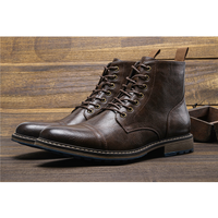 Funki Buys | Boots | Men's Faux Leather Formal Dress Boots | Retro Boots