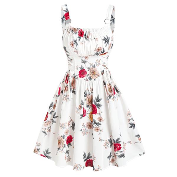 Funki Buys | Dresses | Women's Summer Floral Dresses | A Line Sundress