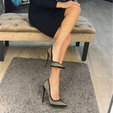 Funki Buys | Shoes | Women's Classic Black Striped Stiletto Pumps