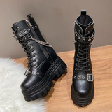 Funki Buys | Boots | Women's Gothic Punk Platform Round Toe Wedges