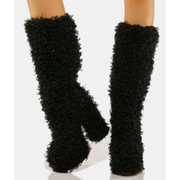 Funki Buys | Boots | Women's Fuzzy Faux Wool Mid-Calf Platform Boots