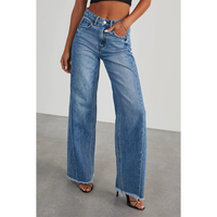 Funki Buys | Pants | Women's Raw Hem Wide Leg Jeans