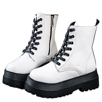 Funki Buys | Boots | Women's White Platform Boots | Chunky Ankle Boots