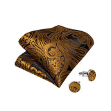 Funki Buys | Vests | Men's 4 Pcs Luxury Gold Silk Tie Vest Set