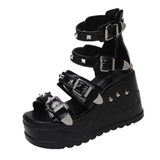 Funki Buys | Shoes | Women's Gothic Platform Studded Sandals | Wedges