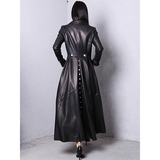 Funki Buys | Jackets | Women's Long Faux Leather Swing Coat