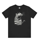 Funki Buys | Shirts | Unisex Growling Cat Printed T-Shirt