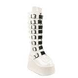 Funki Buys | Boots | Women's White Buckle Strap Platform Boots