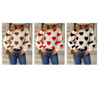 Funki Buys | Sweaters | Women's Fuzzy Heart Winter Sweatshirt