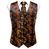 Funki Buys | Vests | Men's 4 Pcs Luxury Golden Silk Tie Vest Set