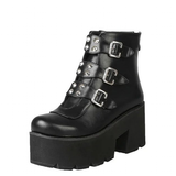 Funki Buys | Boots | Women's Platform Ankle Boots | Buckle Gothic Boots