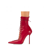 Funki Buys | Boots | Women's Stylish Lace Up Stiletto Boots
