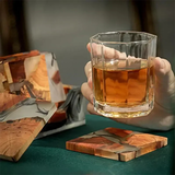 Funki Buys | Coasters | Elegant Pine Wood Resin Drink Coasters 6 Pcs