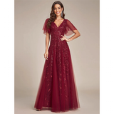 Funki Buys | Robes | Robe longue en dentelle à sequins pour femme