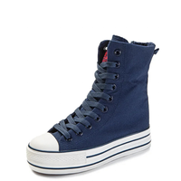 Funki Buys | Boots | Women's High-top Side Zip Canvas Sneaker