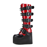 Funki Findz | Boots | Women's Platform Spike Buckle Boots
