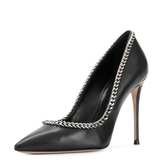 Funki Buys | Shoes | Women's Metal Chains Stilettos | Prom Pumps