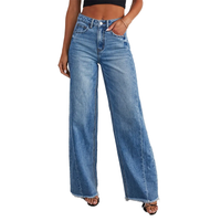 Funki Buys | Pants | Women's Raw Hem Wide Leg Jeans
