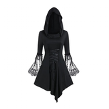 Funki Buys | Dresses | Women's Gothic Punk Dress | Velvet Lace-up Grommets