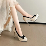 Funki Buys | Shoes | Women's Suede Bow Tie Platorm Heels