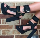 Funki Buys | Shoes | Women's Chunky Heel Strappy Sandals