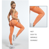Women's High Waist Soft Smile Yoga Pants - Blue - Fitness Leggings - XXL - Polyester Spandex - image 18