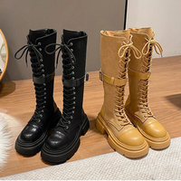 Funki Buys | Boots | Woman's Gothic Steampunk Buckle Boots | Retro Punk Combat