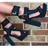 Funki Buys | Shoes | Women's Chunky Heel Strappy Sandals