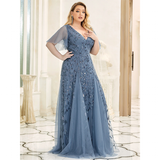 Funki Buys | Robes | Robe longue en dentelle à sequins pour femme