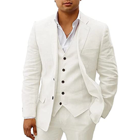 Funki Buys | Suits | Men's 3 Pcs Linen Summer Wedding Suits